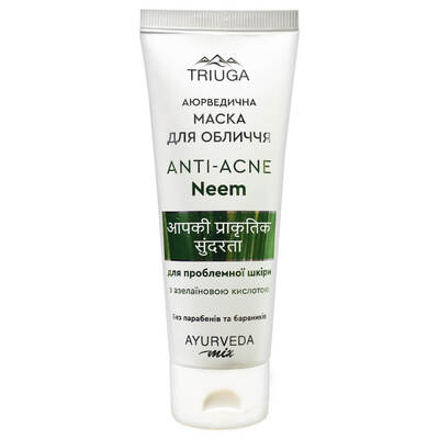 Маска для лица Triuga Anti-Acne Neem Аюрведическая для проблемной кожи, 75 мл