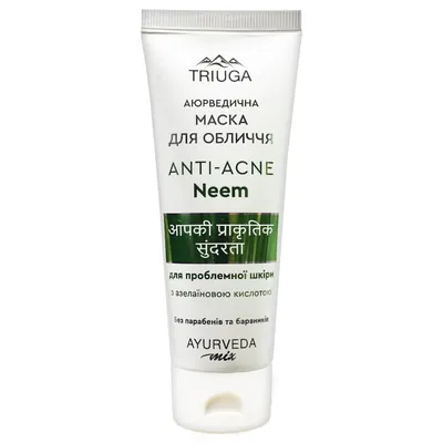 Маска для обличчя Triuga Anti-Acne Neem Аюрведична для проблемної шкіри, 75 мл