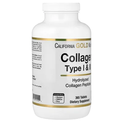 Колаген гідролізований 1 і 3 типів Lake Avenue Nutrition Collagen Hydrolyzed Type I-III 1000 мг, 365 таблеток