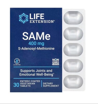 Дисульфат тозилат SAMe Life Extension S-Adenosyl-Methionine таблетки по 400 мг №30