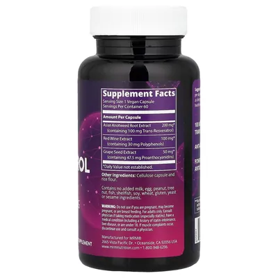 Ресвератрол MRM Nutrition Resveratrol веганські капсули №60