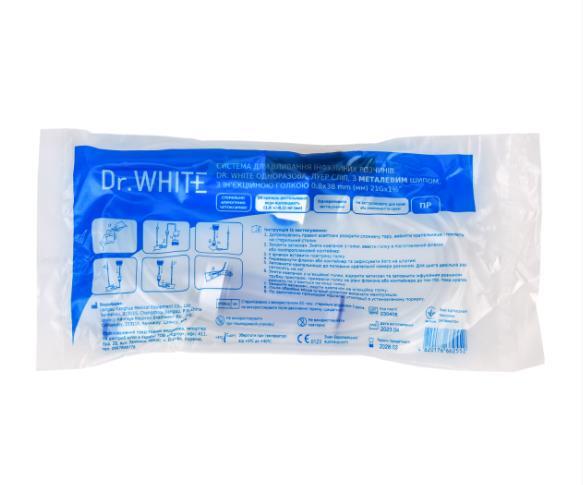 Система для вливання інфузійних розчинів Dr. White Luer Slip з металевим шипом голка 21G (0,8х38 мм), 1 штука