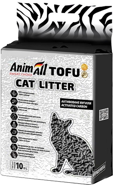 Наполнитель для туалета AnimAll ТОФУ с активированным углем, 4,66 кг (10 л)