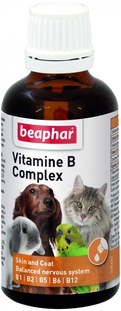 Витамины Beaphar Vitamine B Complex для собак, кошек, птиц и грызунов, 50 мл