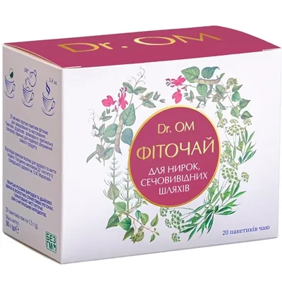 Фіточай Dr.ОМ для нирок, сечовивідних шляхів у круглих пакетиках №20