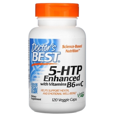 5-НТР с витаминами B6 и C Doctor's Best 5-HTP with vitamin B6 and C 100 мг, 120 капсул