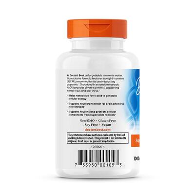Ацетил-L-карнитин Doctor's Best Acetyl-L-Carnitine, 60 капсул
