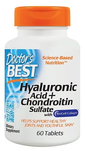 Гиалуроновая кислота и хондроитин Doctor's Best Hyaluronic Acid with Chondroitin Sulfate, 60 таблеток