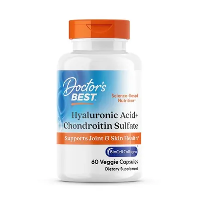 Гіалуронова кислота та хондроїтин Doctor's Best Hyaluronic Acid with Chondroitin Sulfate, 60 капсул