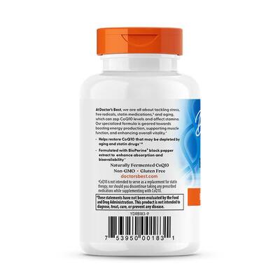 Коэнзим Q10 100 мг и биоперин Doctor's Best High Absorption CoQ10 with BioPerine, 120 капсул