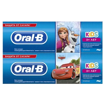 Зубна паста Oral-B Kids Холодне серце/Тачки, легкий смак, 75 мл