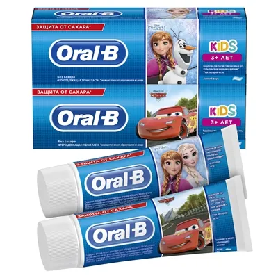 Зубна паста Oral-B Kids Холодне серце/Тачки, легкий смак, 75 мл