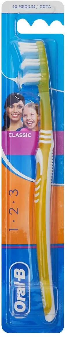 Зубна щітка Oral-B 1-2-3 Classic, середня, 1 шт