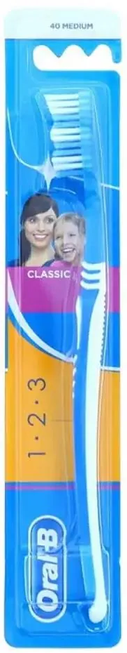 Зубна щітка Oral-B 1-2-3 Classic, середня, 1 шт