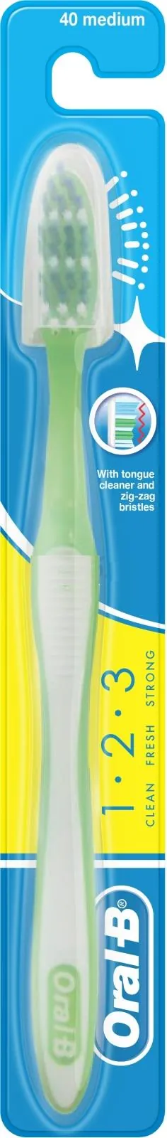 Зубна щітка Oral-B 1-2-3, середня, 1 шт