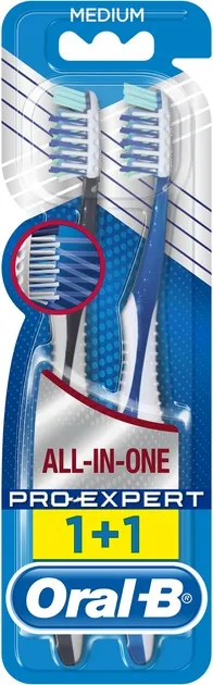 Набір зубних щіток 1+1 Oral-B Pro-Expert All-In-One Все в одному, середньої жорсткості, 2 шт