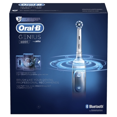Электрическая зубная щетка Oral-B Genius 8000, белая