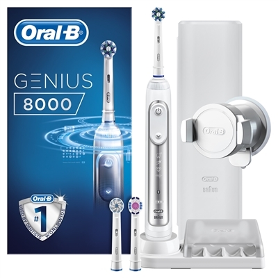 Електрична зубна щітка Oral-B Genius 8000, біла