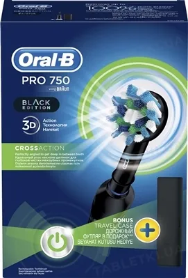 Електрична зубна щітка Oral-B Pro 750, чорна