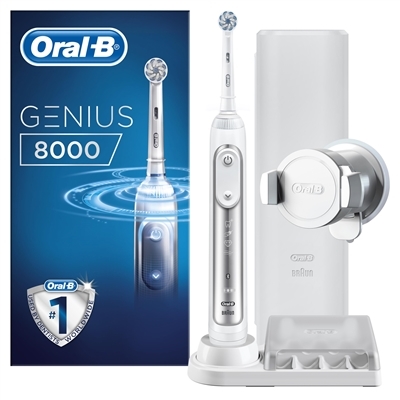 Электрическая зубная щетка Oral-B Genius 8000, серебро