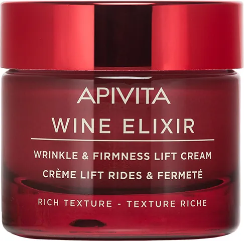 Крем-ліфтинг для обличчя Apivita Wine Elixir денний насиченої текстури від зморшок для підвищення пружності, 50 мл