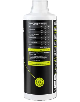 L-карнітин Progress Nutrition L-Carnitine 120.000, зелене яблуко, 1л