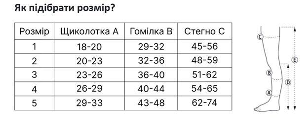 Гольфи компресійні Veinax Microtrans 821R-BK мікрофібра клас компресії 2, середні, чорний, розмір 1