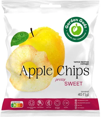 Чипси яблучні Garden Gadz Apple Chips Pretty Sweet солодкі, 40 г