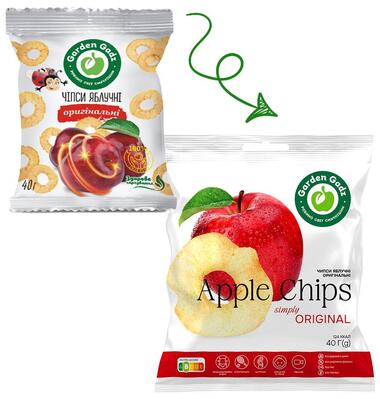 Чипси яблучні Garden Gadz оригінальні, 40 г