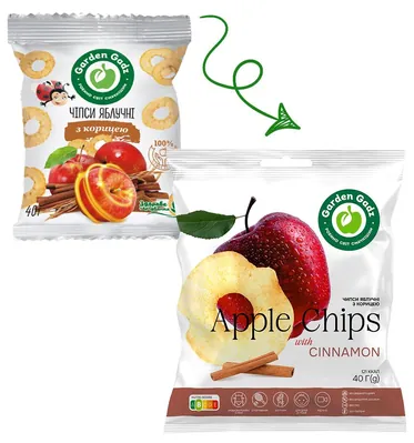 Чипси яблучні Garden Gadz Apple Chips with cinnamon з корицею, 40 г