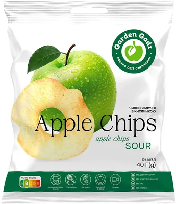 Чипси яблучні Garden Gadz Apple Chips Sour з кислинкою, 40 г