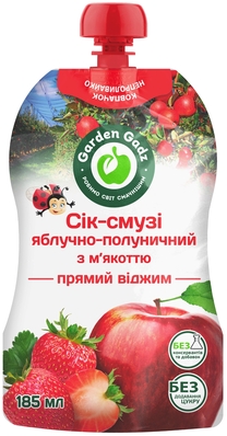 Сік-смузі Garden Gadz Яблуко-полуниця, 185 мл