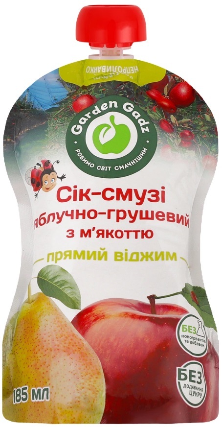 Сік-смузі Garden Gadz Яблуко-груша, 185 мл