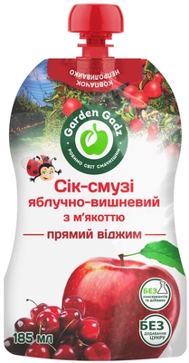 Сік-смузі Garden Gadz Яблуко-вишня, 185 мл