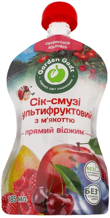 Сік-смузі Garden Gadz Мультифрукт з м'якоттю, 185 мл