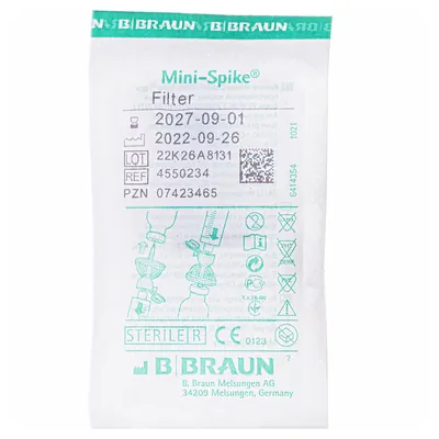Канюля аспіраційна B.Braun Mini-Spike Filter з фільтром частинок 5 мкм синій
