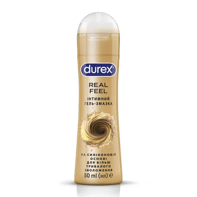 Гель-змазка інтимна Durex Real Feel на силіконовій основі для більш тривалого зволоження (лубрикант), 50 мл