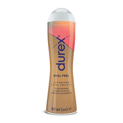 Гель-змазка інтимна Durex Real Feel на силіконовій основі для більш тривалого зволоження (лубрикант), 50 мл