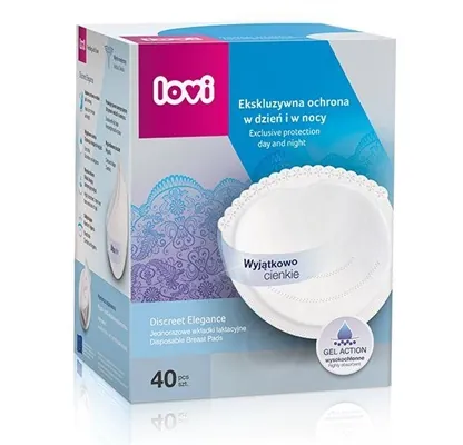 Вкладки лактаційні Lovi Discreet Elegance, білі, 19/602, 40 штук