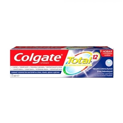Зубная паста Colgate Total 12 Профессиональная Отбеливающая, 75 мл