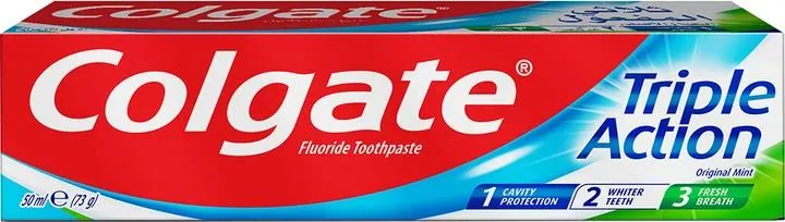Зубна паста Colgate Triple Action Потрійна дія Натуральна м'ята, 50 мл
