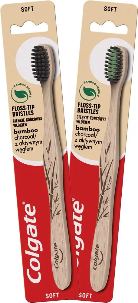Зубна щітка Colgate Bamboo Charcoal Бамбук Деревне Вугілля чорна, м'яка, 1 шт