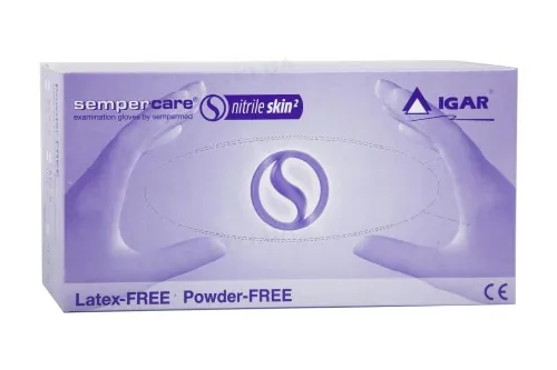 Рукавички оглядові Sempercare Nitrile Skin2 нітрилові без пудри нестерильні, розмір S, пара