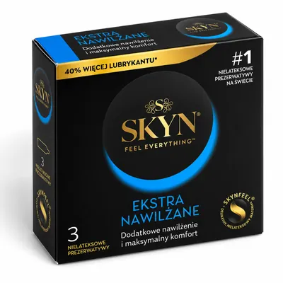 Презервативи Skyn Extra Lubricated ультратонкі безлатексні зі збільшеною кількістю лубриканту, 3 штуки