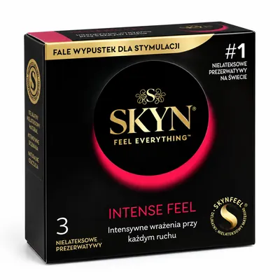 Презервативи Skyn Intense Feel безлатексні ультратонкі з крапками, 3 штуки