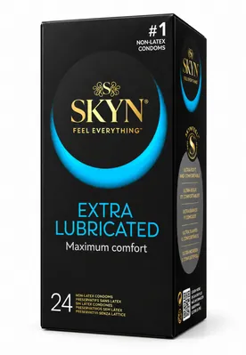 Презервативи Skyn Extra Lubricated ультратонкі безлатексні зі збільшеною кількістю лубриканту, 24 штуки