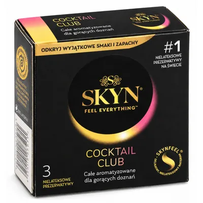 Презервативи Skyn Cocktail Club безлатексні ультратонкі з ароматом і смаком коктейлів, 3 штуки