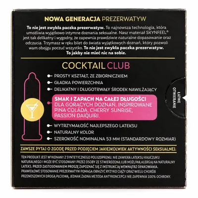 Презервативи Skyn Cocktail Club безлатексні ультратонкі з ароматом і смаком коктейлів, 3 штуки