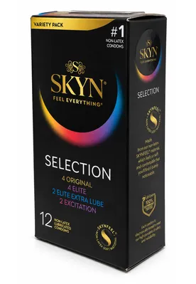 Набір презервативів Skyn Selection безлатексних ультратонких Original 4 шт. + Extra Lube 2 шт. + Elite 4 шт. +  Excitation 2 шт.
