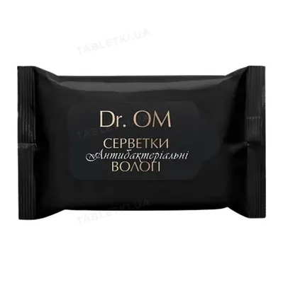 Серветки вологі Dr.OM Антибактеріальні, 15 шт